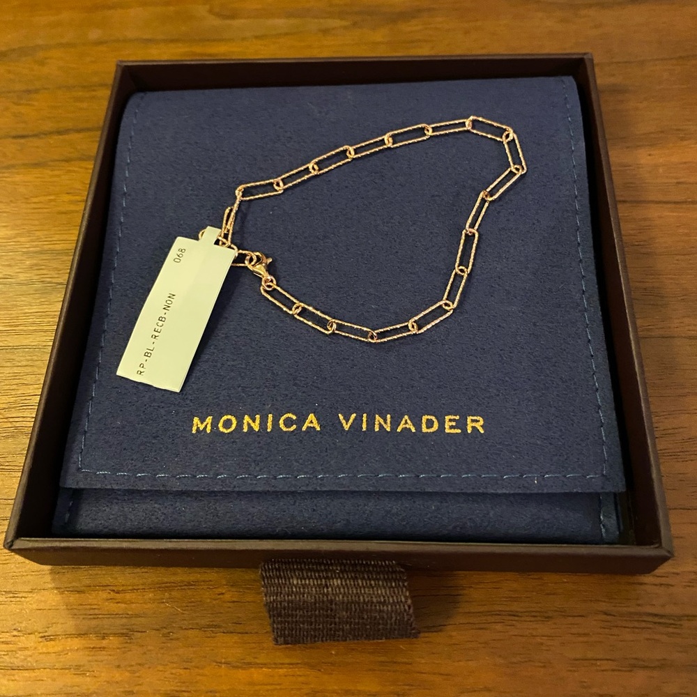 Monica Vinader Alta Textured Mini Chain Bracelet NWT